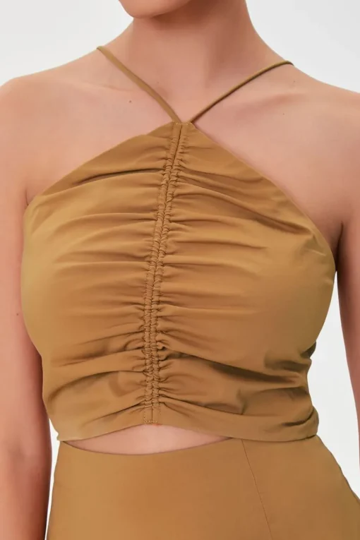 Ruched Cropped Cami & Mini Skirt Set