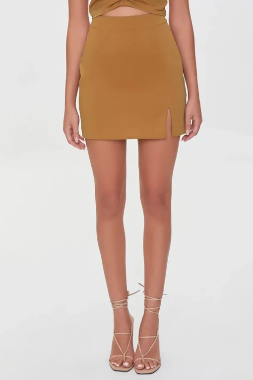 Ruched Cropped Cami & Mini Skirt Set