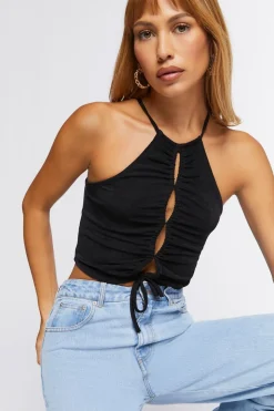 Ruched Cutout Cropped Cami