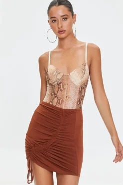 Ruched Drawstring Mini Skirt