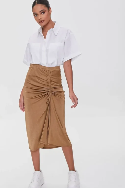 Ruched Drawstring Skirt