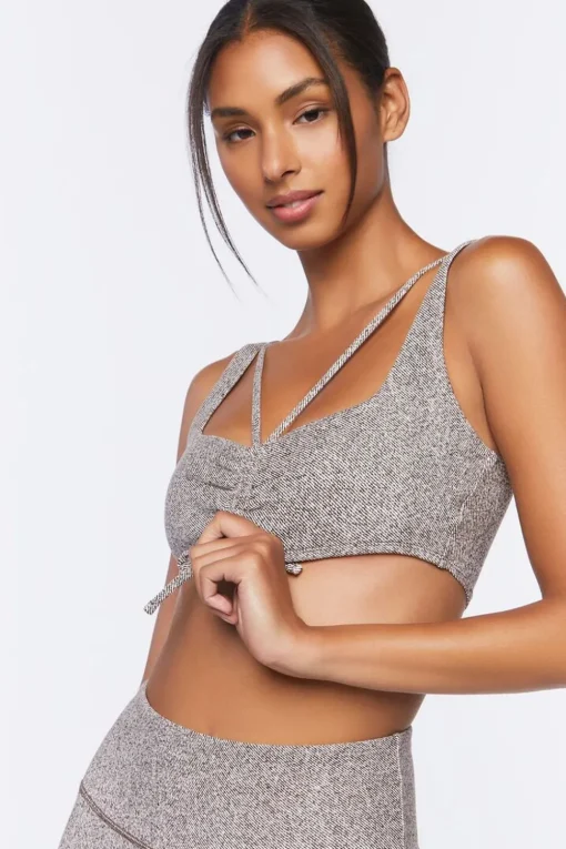 Ruched Drawstring Sports Bra