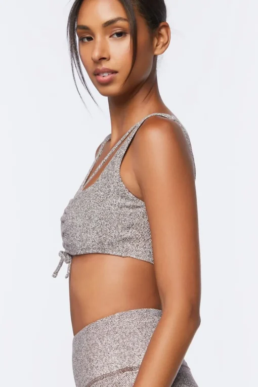 Ruched Drawstring Sports Bra