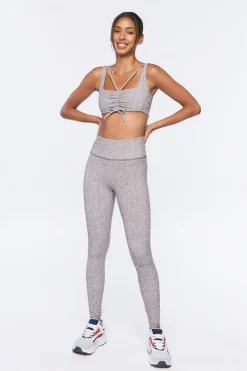 Ruched Drawstring Sports Bra