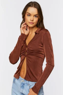 Ruched Split-Hem Shirt