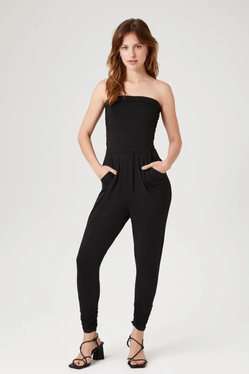 Ruched Tube Jumpsuit