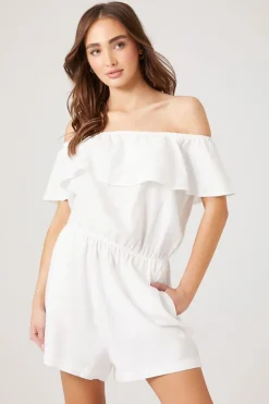 Ruffle Off-The-Shoulder Romper