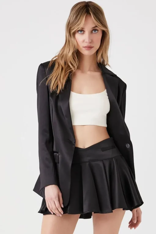Satin A-Line Mini Skirt