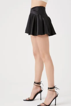 Satin A-Line Mini Skirt