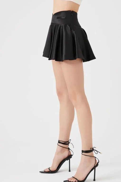 Satin A-Line Mini Skirt