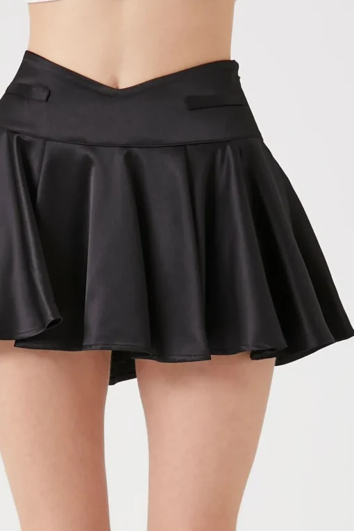 Satin A-Line Mini Skirt