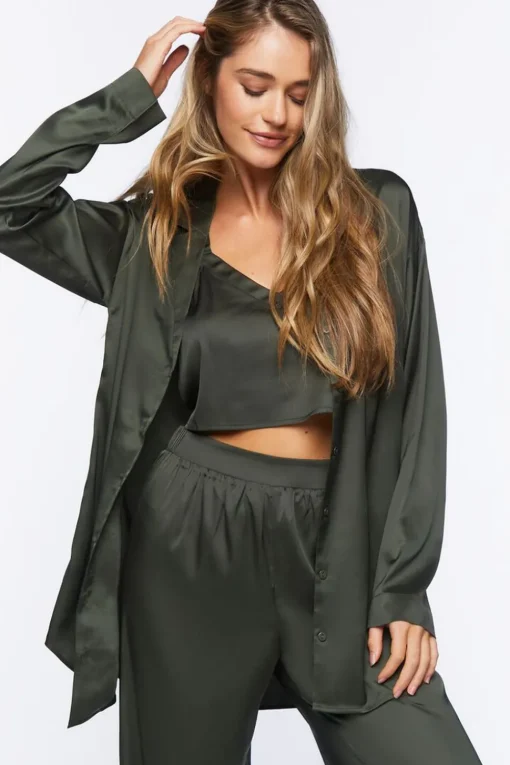 Satin Button-Up Robe