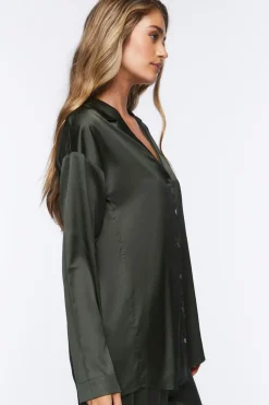 Satin Button-Up Robe