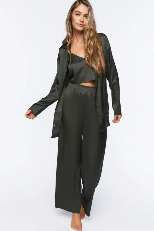 Satin Button-Up Robe