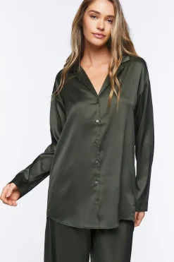 Satin Button-Up Robe