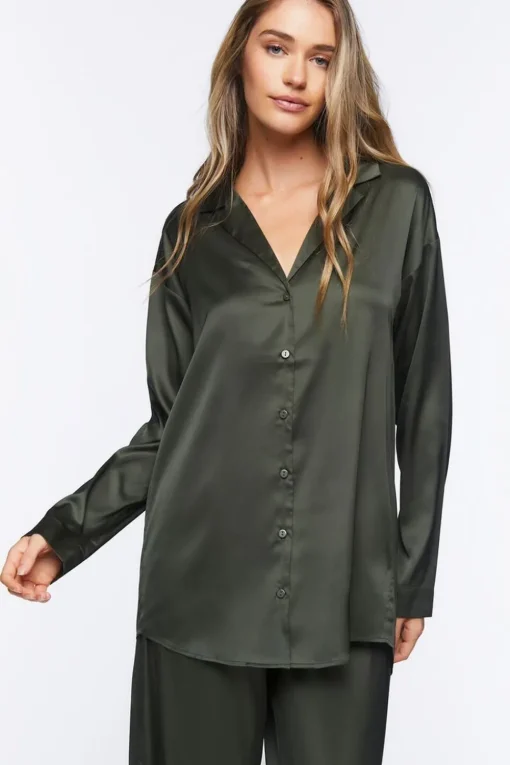 Satin Button-Up Robe