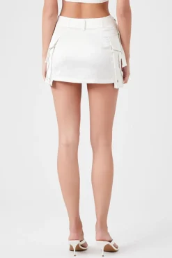 Satin Cargo Mini Skirt
