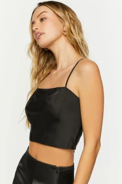 Satin Cropped Corset Cami