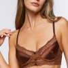 Satin Floral Lace Underwire Bra