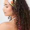 Satin Floral Print Headwrap