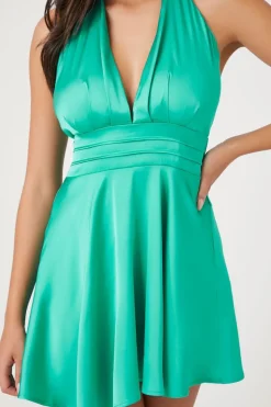 Satin Halter Mini Dress