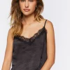 Satin Lace-Trim Cami