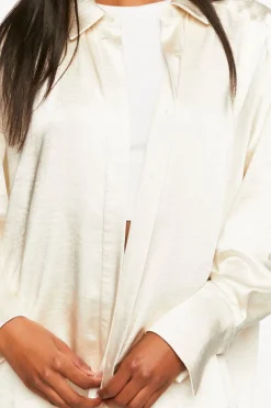 Satin Oversized Long-Sleeve Shirt