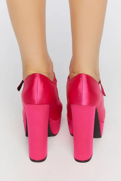 Satin Platform Pumps