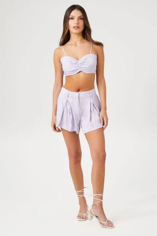 Satin Pleated Shorts