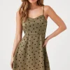 Satin Polka Dot Mini Dress