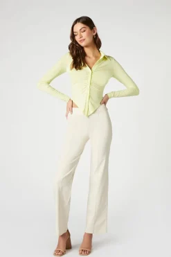 Satin Straight-Leg Trousers