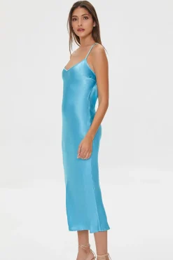 Satin Tie-Back Midi Dress
