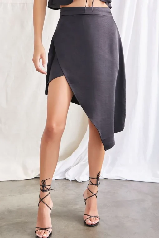 Satin Tulip-Hem Skirt