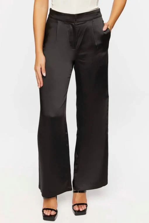 Satin Wide-Leg Pants