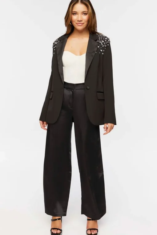Satin Wide-Leg Pants