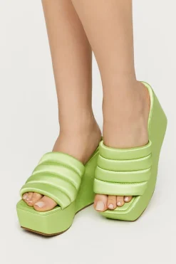 Satin Wrapped Platform Wedges