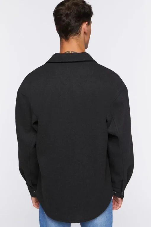 Scoop-Hem Button-Up Jacket