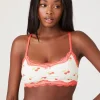 Seamless Cherry Lace-Trim Bralette