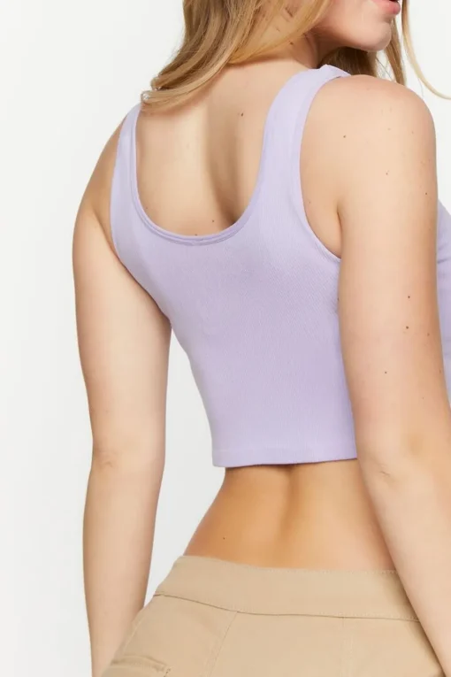 Seamless Hook-And-Eye Cropped Tank Top