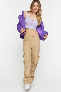 Seamless Hook-And-Eye Cropped Tank Top