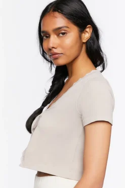 Seamless Tie-Front Crop Top