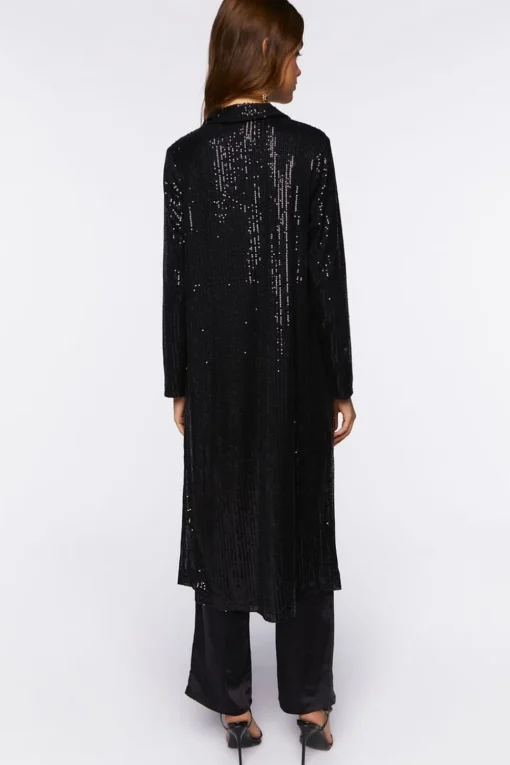 Sequin Open-Front Kimono