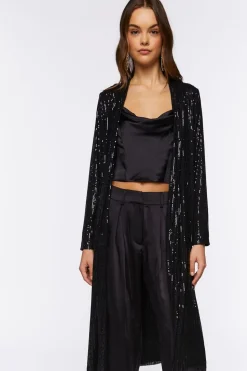 Sequin Open-Front Kimono