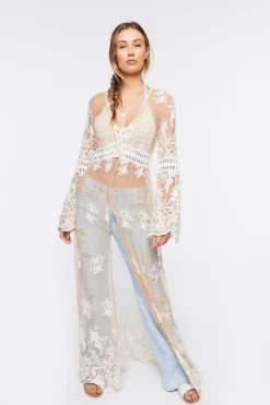 Sheer Crochet Lace Kimono
