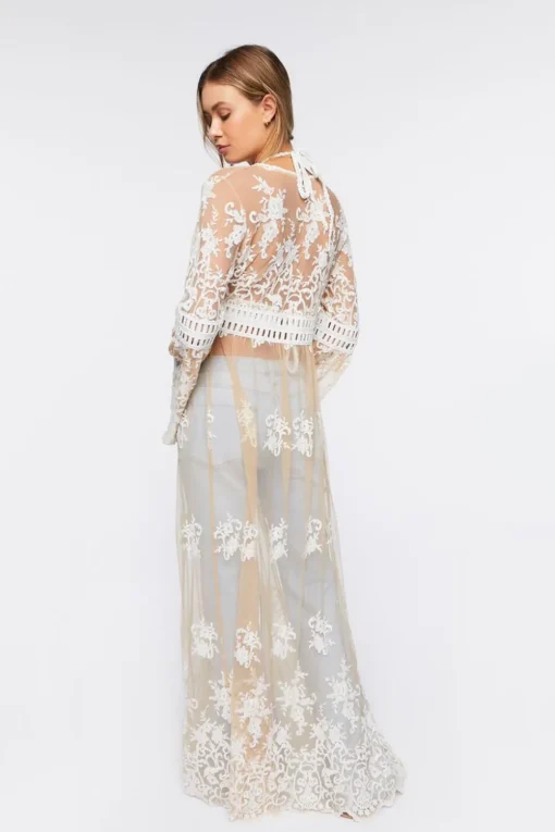 Sheer Crochet Lace Kimono