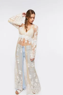 Sheer Crochet Lace Kimono
