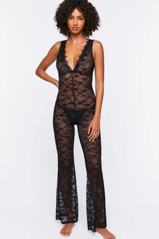 Sheer Lace Lingerie Jumpsuit