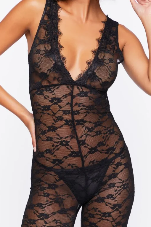 Sheer Lace Lingerie Jumpsuit