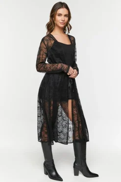 Sheer Lace Longline Jacket
