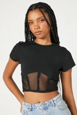 Sheer Mesh Crop Top